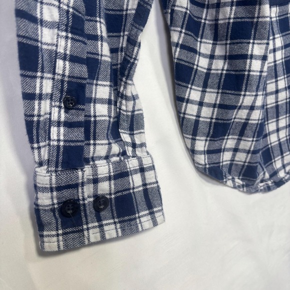 Toy Story "Made in the 90s" Upcycled Blue and White Fall Flannel Shirt Sz Large - Picture 5 of 7